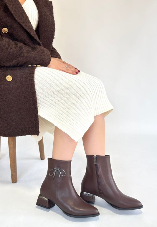 Harly Kahverengi Cilt Topuklu Bot